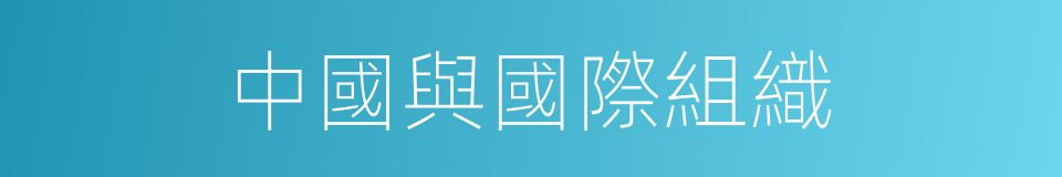 中國與國際組織的同義詞