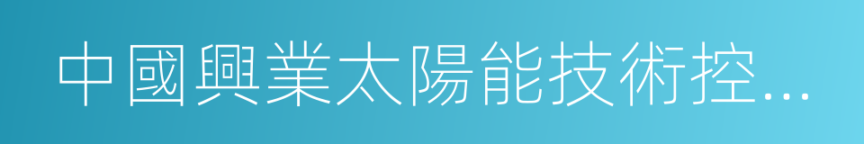 中國興業太陽能技術控股有限公司的同義詞