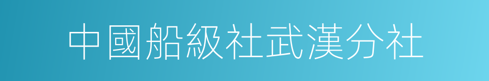 中國船級社武漢分社的同義詞