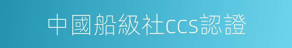 中國船級社ccs認證的同義詞