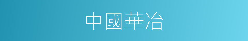 中國華冶的同義詞