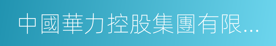 中國華力控股集團有限公司的同義詞