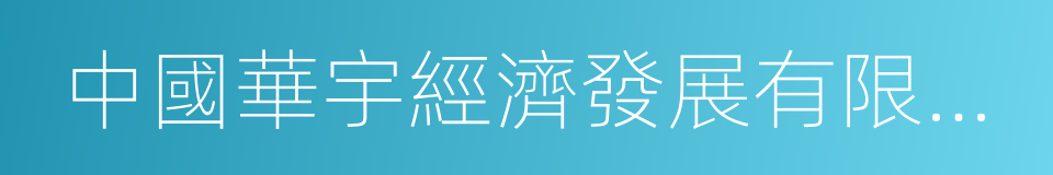 中國華宇經濟發展有限公司的同義詞