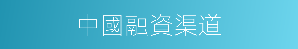 中國融資渠道的同義詞