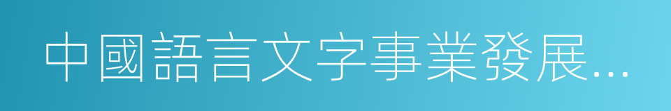 中國語言文字事業發展報告的同義詞