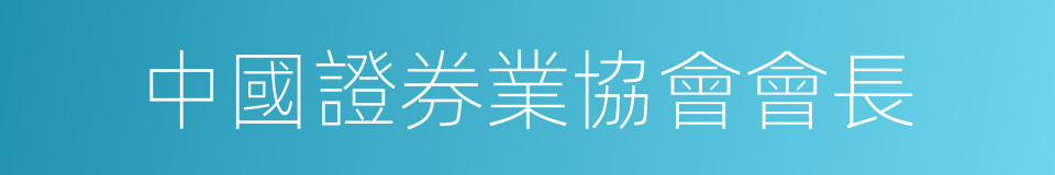 中國證券業協會會長的同義詞