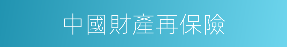 中國財產再保險的同義詞