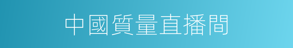 中國質量直播間的同義詞