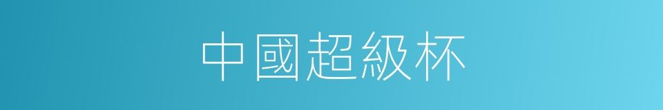中國超級杯的同義詞