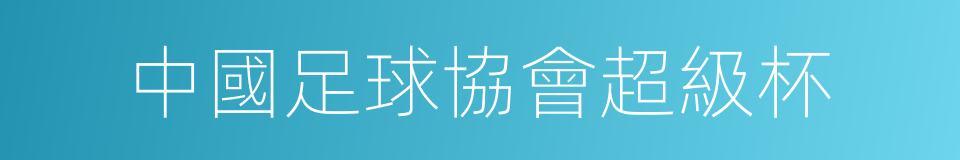 中國足球協會超級杯的同義詞