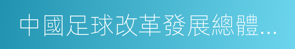 中國足球改革發展總體方案的同義詞