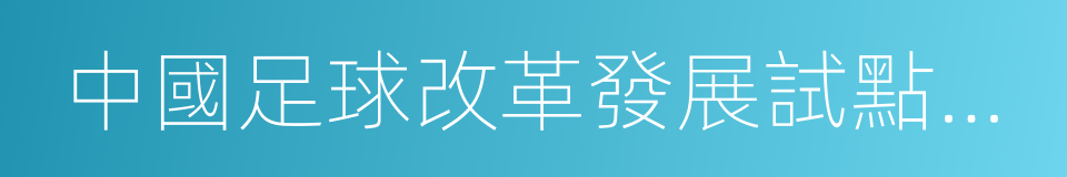 中國足球改革發展試點工作的建議方案的同義詞