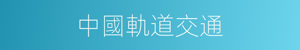 中國軌道交通的同義詞
