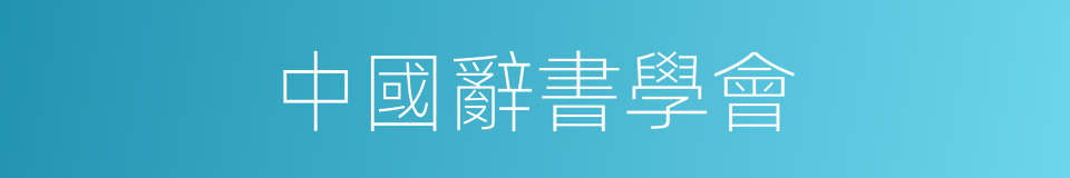 中國辭書學會的同義詞