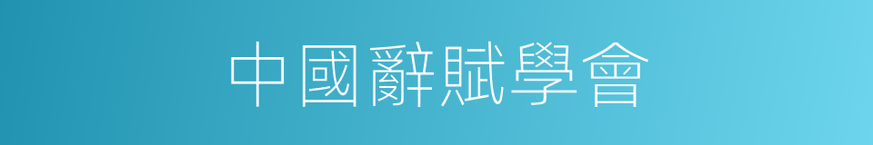 中國辭賦學會的同義詞