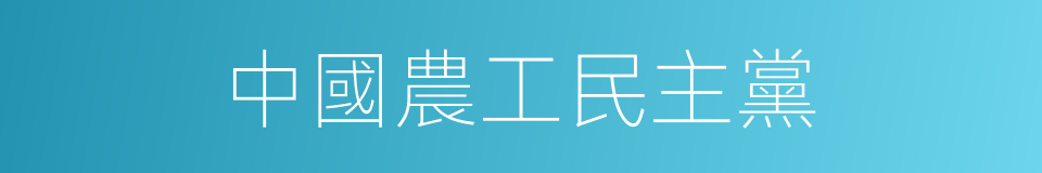 中國農工民主黨的意思