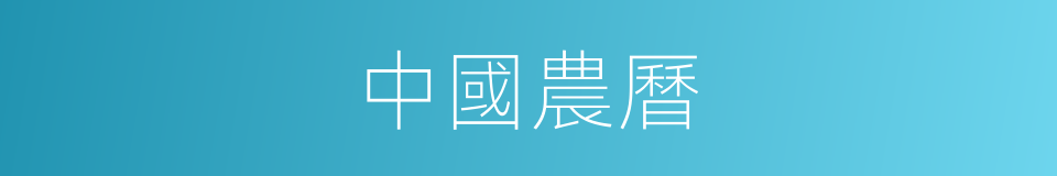 中國農曆的同義詞