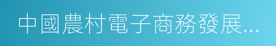 中國農村電子商務發展報告的同義詞