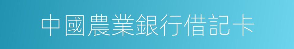 中國農業銀行借記卡的同義詞