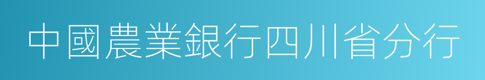 中國農業銀行四川省分行的同義詞