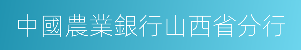 中國農業銀行山西省分行的同義詞