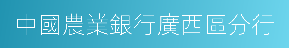 中國農業銀行廣西區分行的同義詞