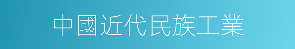 中國近代民族工業的同義詞