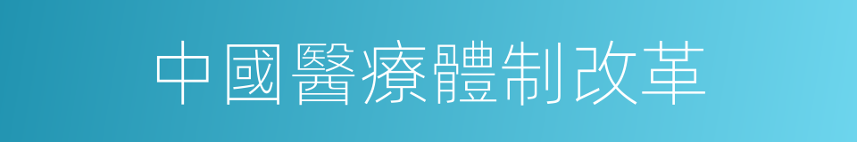 中國醫療體制改革的同義詞