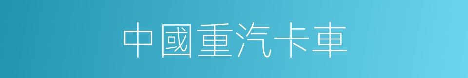 中國重汽卡車的同義詞