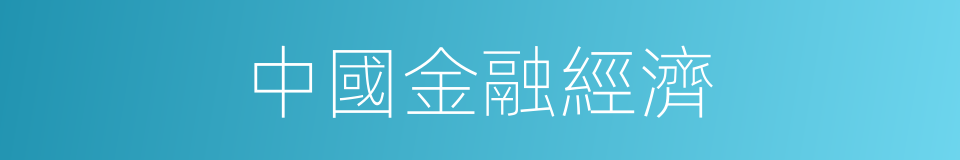 中國金融經濟的同義詞