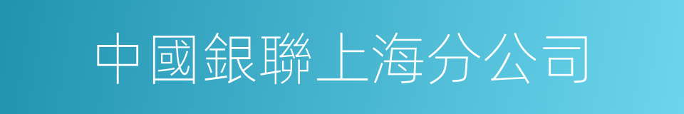 中國銀聯上海分公司的同義詞