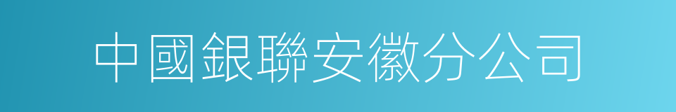 中國銀聯安徽分公司的同義詞