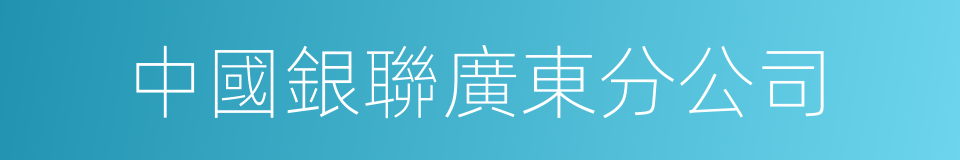 中國銀聯廣東分公司的同義詞