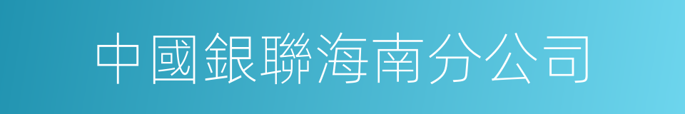 中國銀聯海南分公司的同義詞