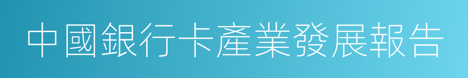 中國銀行卡產業發展報告的同義詞