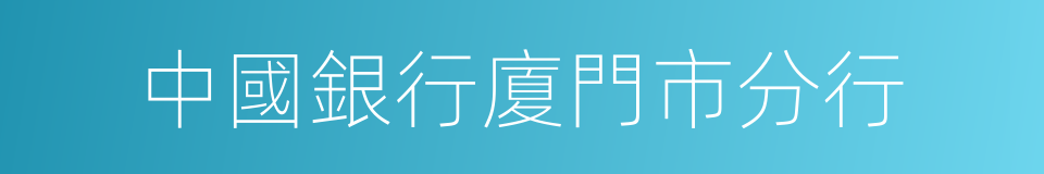 中國銀行廈門市分行的同義詞