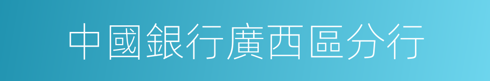 中國銀行廣西區分行的同義詞