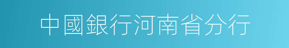 中國銀行河南省分行的同義詞