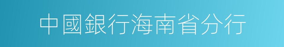 中國銀行海南省分行的同義詞