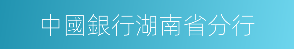 中國銀行湖南省分行的同義詞