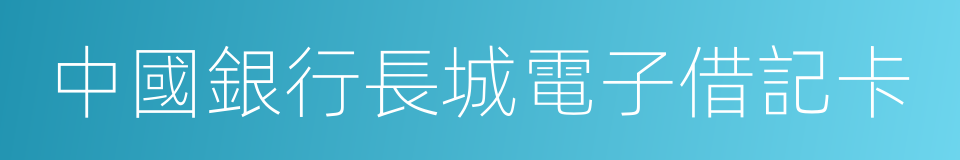 中國銀行長城電子借記卡的同義詞