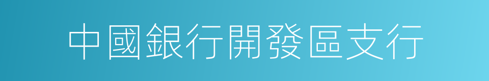 中國銀行開發區支行的同義詞