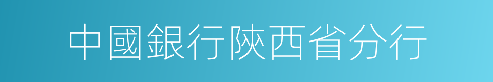 中國銀行陝西省分行的同義詞