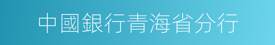 中國銀行青海省分行的同義詞