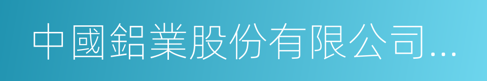 中國鋁業股份有限公司山西分公司的同義詞