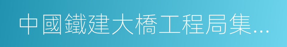 中國鐵建大橋工程局集團有限公司的同義詞