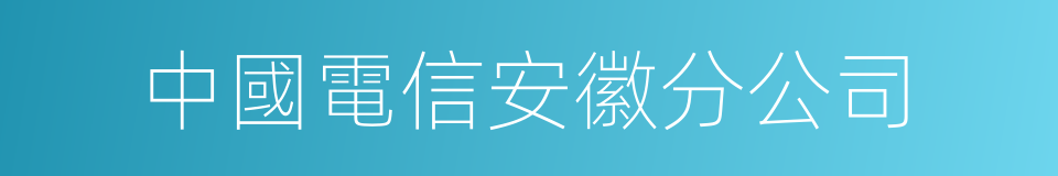 中國電信安徽分公司的同義詞