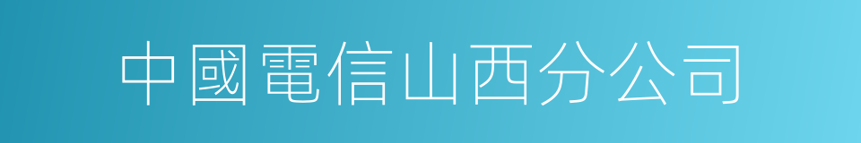 中國電信山西分公司的同義詞