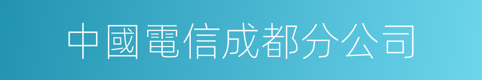 中國電信成都分公司的同義詞