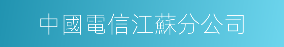 中國電信江蘇分公司的同義詞